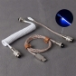Drop Ship 4.6ft Coiled RGB Light-Emitting Type C USB Cable for Mechanical Gaming Keyboard, GX16 Aviator Connector Luminous Cord